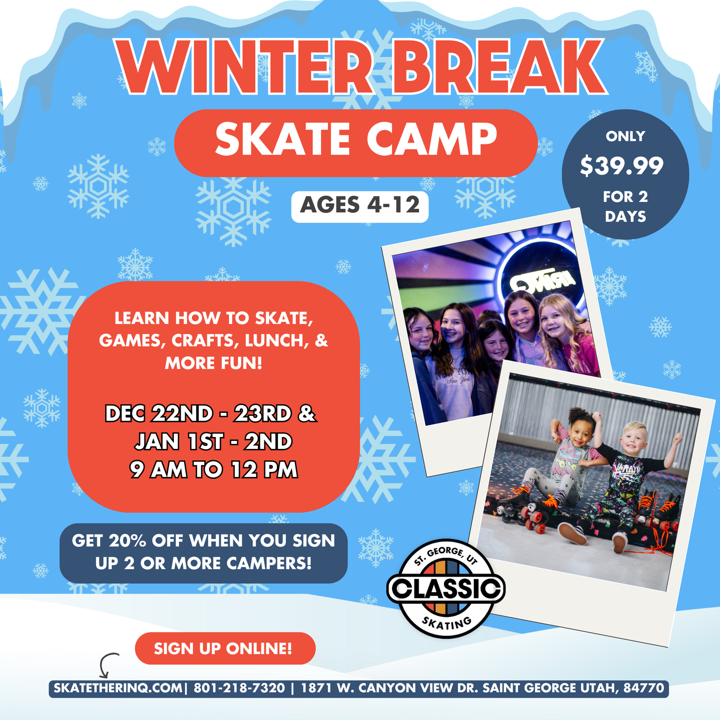 WINTER BREAK SKATE CAMP (1 Day)