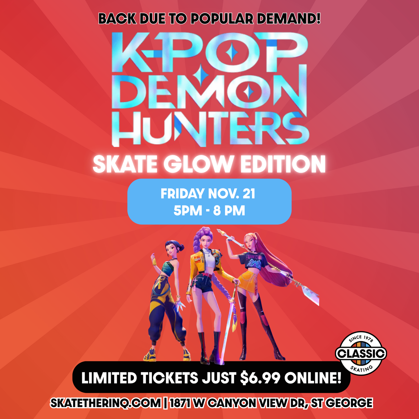 K-POP Demon Hunters Skate Glow Night Edition