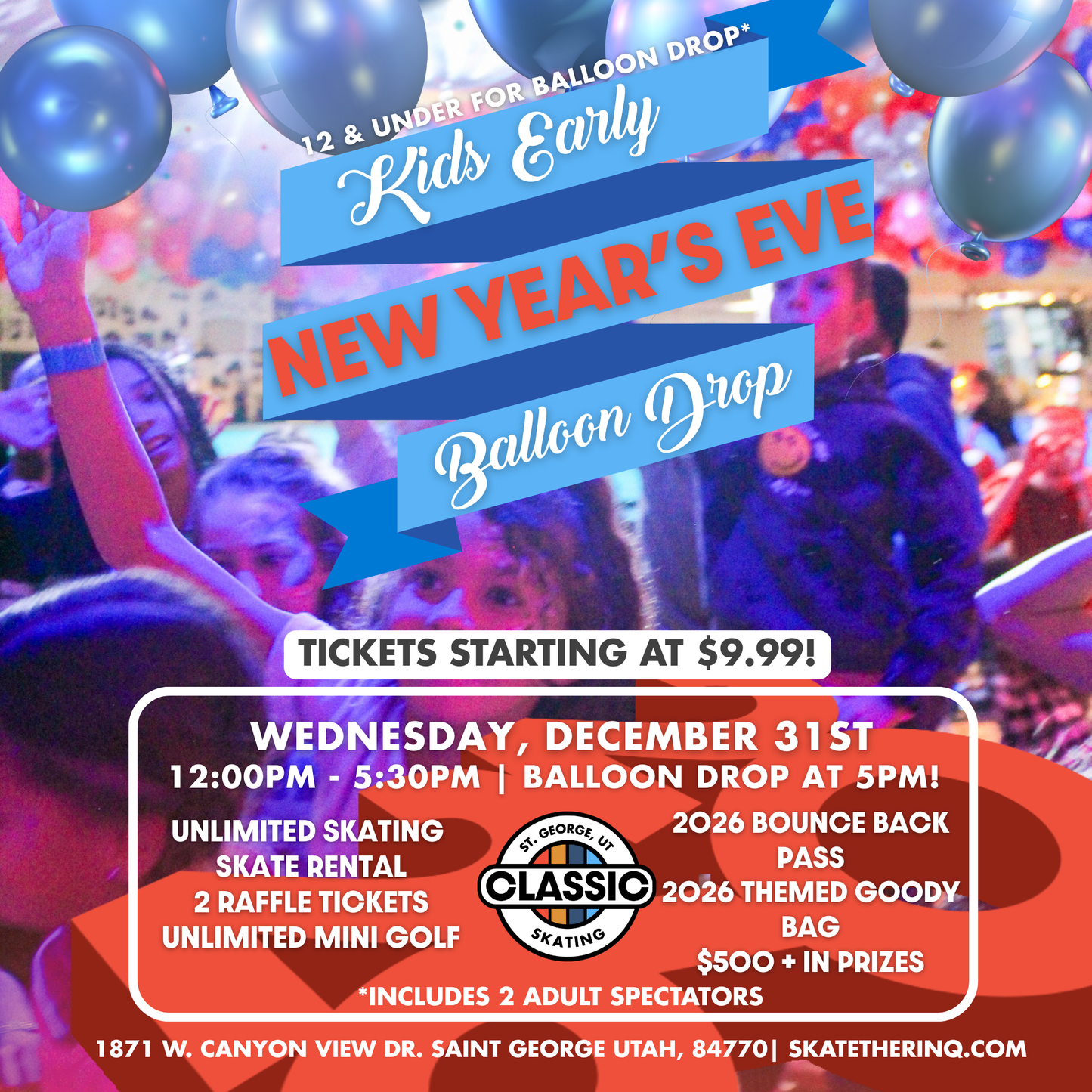 2026 New Years Eve Kids Early Balloon Drop